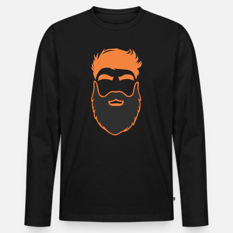 Nerd Bart Männer mit Bärten - Männer Premium Bio Langarmshirt - Schwarz