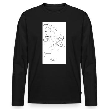 Kiss Butterfly - Men's Premium Organic Long Sleeve Shirt - black - Front - Nico (187cm)
