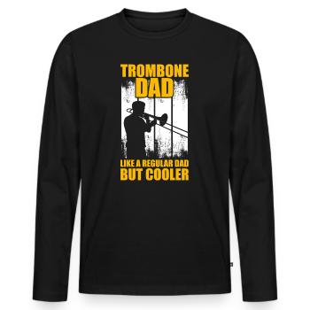 Père tromboniste Tromboniste Tromboniste - T-shirt manches longues Premium bio Homme - noir - Devant - Nico (187cm)