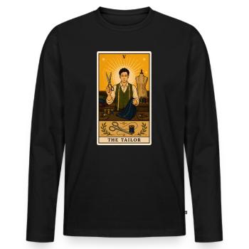 Schneider | Sewing Fashion Craft Tarot - Men's Premium Organic Long Sleeve Shirt - black - Front - Nico (187cm)