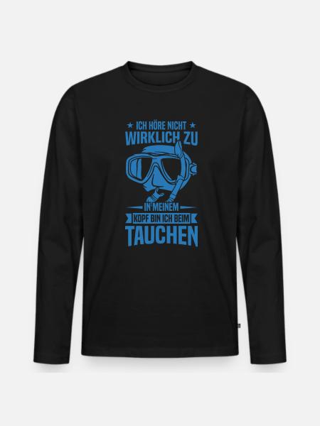 Scuba Diver Shirt Für Flaschen Taucher Tauchen - Männer Premium Bio Langarmshirt - Schwarz