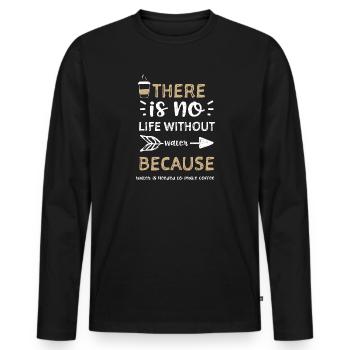 Il n’y a pas de vie sans eau B... - T-shirt manches longues Premium bio Homme - noir - Devant - Nico (187cm)