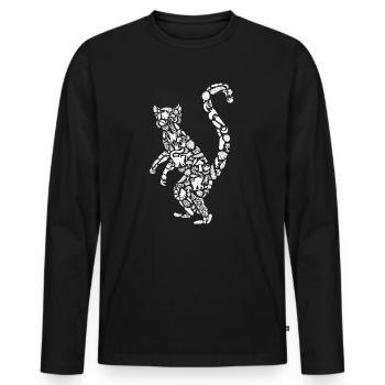 Lémuriens, Madagascar, Zoo Animal, Fille, Lémurien, Dames - T-shirt manches longues Premium bio Homme - noir - Devant - Nico (187cm)