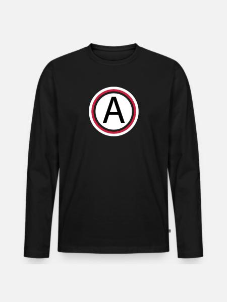 Letter a - Men's Premium Organic Long Sleeve Shirt - black