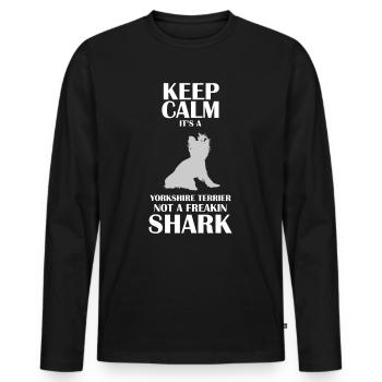 Yorkshire Terrier - Men's Premium Organic Long Sleeve Shirt - black - Front - Nico (187cm)