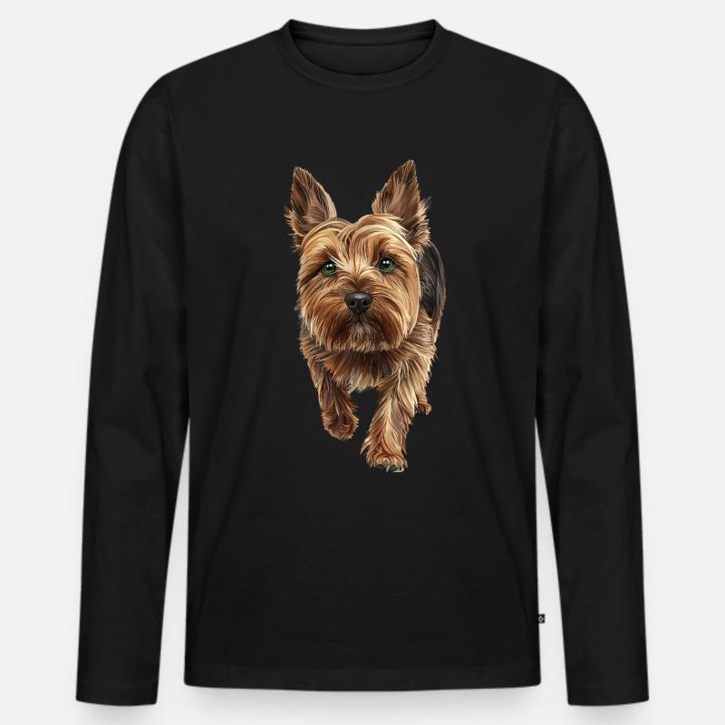 Cairn Terrier - Männer Premium Bio Langarmshirt - Schwarz