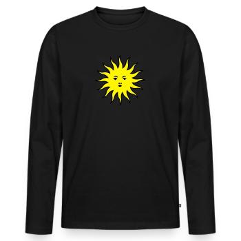 sun - Men's Premium Organic Long Sleeve Shirt - black - Front - Nico (187cm)