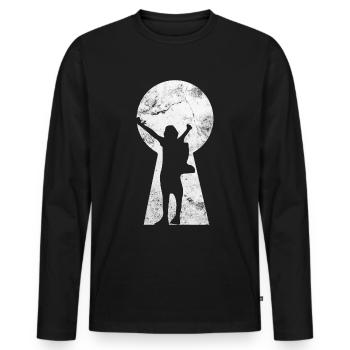 Keylock - Hiking - - Men's Premium Organic Long Sleeve Shirt - black - Front - Nico (187cm)