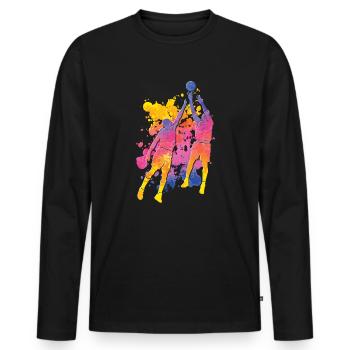 Basketteur Coloré Paint Slam Dunk Sports - T-shirt manches longues Premium bio Homme - noir - Devant - Nico (187cm)