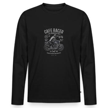 Cafe Racer - Men's Premium Organic Long Sleeve Shirt - black - Front - Nico (187cm)