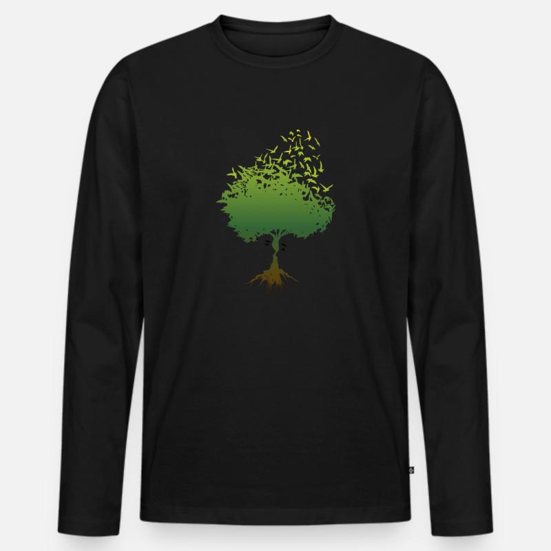 Der Baum der Freundschaft - Männer Premium Bio Langarmshirt - Schwarz