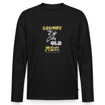 grumpy old man - Männer Premium Bio Langarmshirt - Schwarz - Vorne - Nico (187cm)