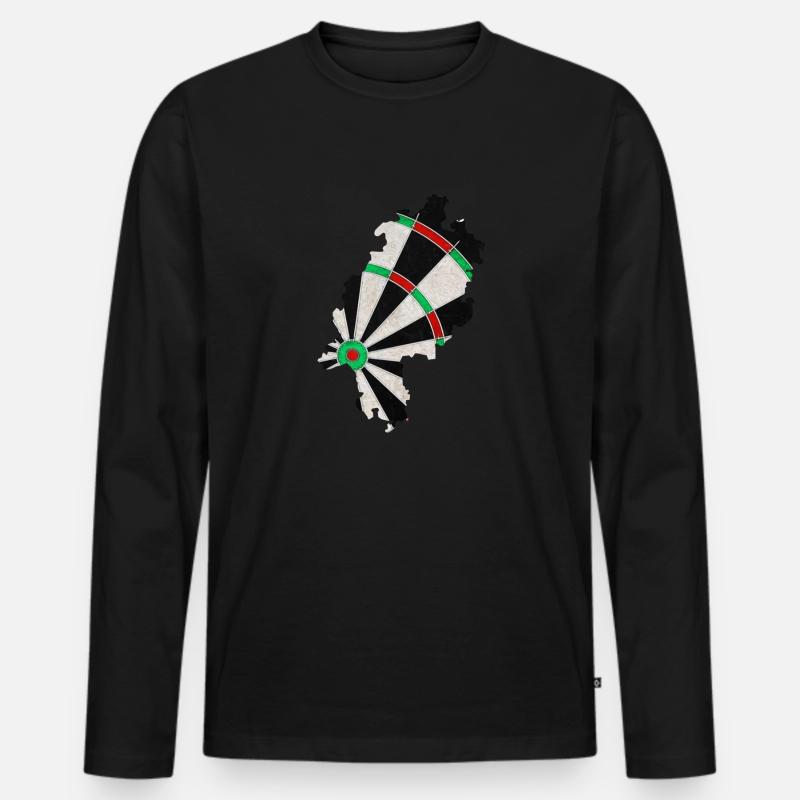 Dartboard Hessen - Männer Premium Bio Langarmshirt - Schwarz