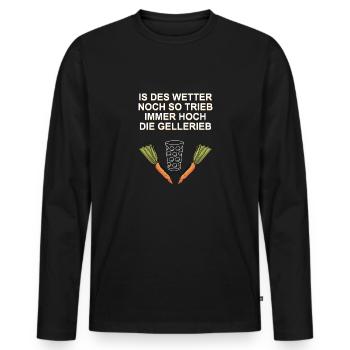 Immer hoch die Gellerieb - Pfalz Schirt un Schorle - Männer Premium Bio Langarmshirt - Schwarz - Vorne - Nico (187cm)