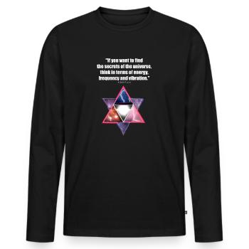 merkaba tesla - Men's Premium Organic Long Sleeve Shirt - black - Front - Nico (187cm)