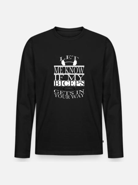 power couple sport motivational girl funny gym - Männer Premium Bio Langarmshirt - Schwarz