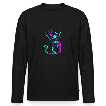 Dream with me! - Männer Premium Bio Langarmshirt - Schwarz - Vorne - Nico (187cm)