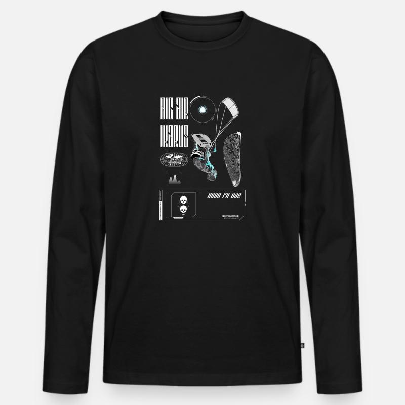 Ikarus Kiteboarding - Männer Premium Bio Langarmshirt - Schwarz