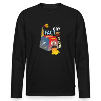 FAKT LEBEN IT S VANILLE Teil 2 - Männer Premium Bio Langarmshirt - Schwarz - Vorne - Nico (187cm)