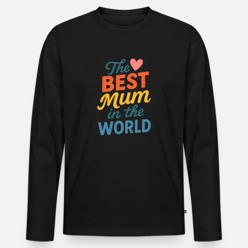 Die beste Mutter der Welt - Männer Premium Bio Langarmshirt - Schwarz