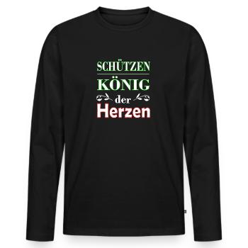 Schützenkönig der Herzen auf dem Schützenfest - Männer Premium Bio Langarmshirt - Schwarz - Vorne - Nico (187cm)