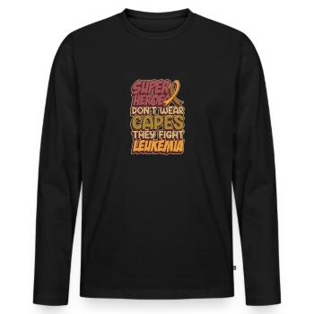 Les super-héros luttent contre la leucémie - T-shirt manches longues Premium bio Homme - noir - Devant - Nico (187cm)