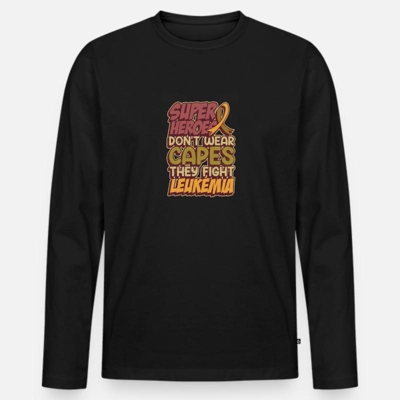 Superhelden bekämpfen Leukämie - Männer Premium Bio Langarmshirt - Schwarz
