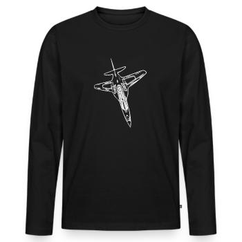 Élégant avion Jet Flyer - T-shirt manches longues Premium bio Homme - noir - Devant - Nico (187cm)