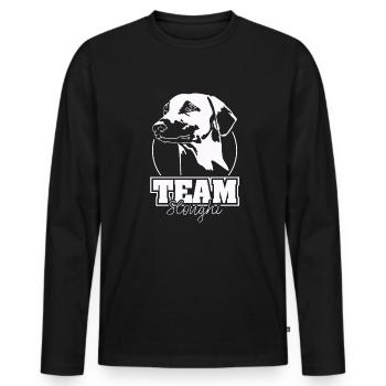 TEAM SLOUGHI Hunde Windhunde Wilsigns - Männer Premium Bio Langarmshirt - Schwarz - Vorne - Nico (187cm)