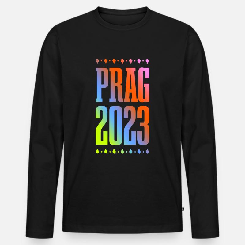 Prag 2023 - Männer Premium Bio Langarmshirt - Schwarz