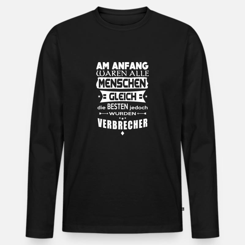 Verbrecher - Männer Premium Bio Langarmshirt - Schwarz