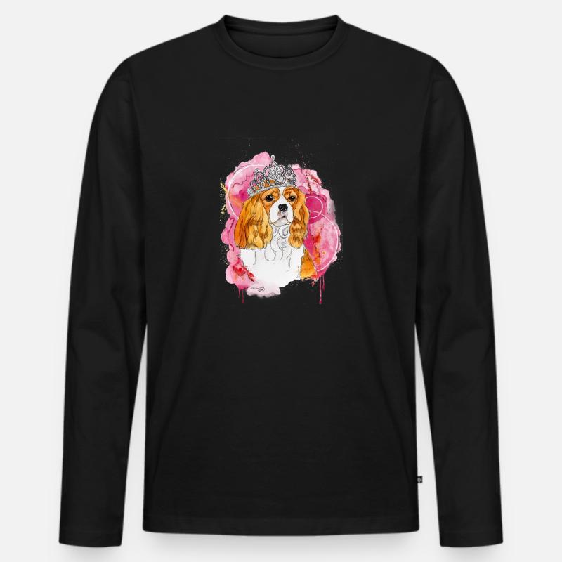 Cavalier KC Spaniel Bella - Männer Premium Bio Langarmshirt - Schwarz