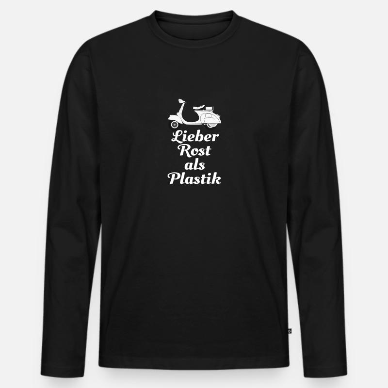 Motorroller - Männer Premium Bio Langarmshirt - Schwarz