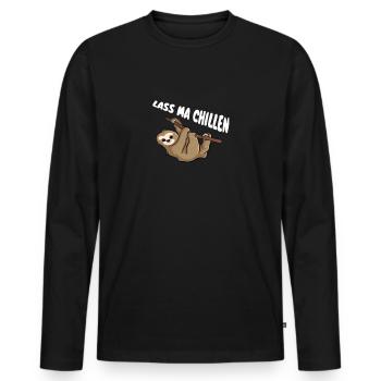 Chillen - Männer Premium Bio Langarmshirt - Schwarz - Vorne - Nico (187cm)