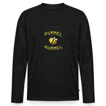 Chubby Bumblebee Fat Fat Overweight - Men's Premium Organic Long Sleeve Shirt - black - Front - Nico (187cm)