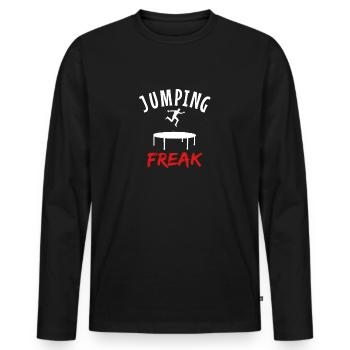Trampolin springen Sport Springer Turnen Geschenk - Männer Premium Bio Langarmshirt - Schwarz - Vorne - Nico (187cm)