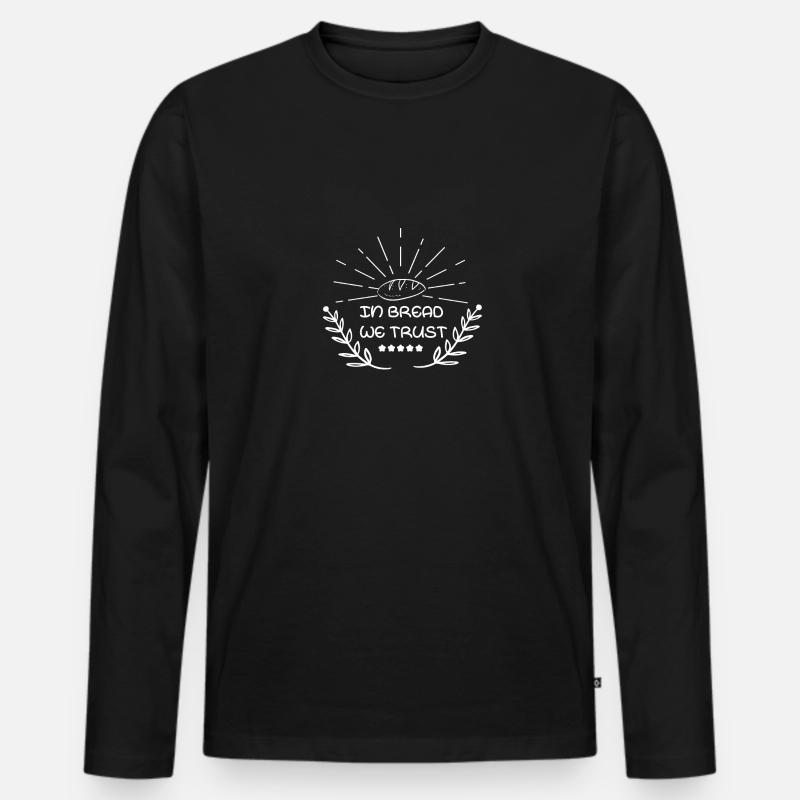 Brot Bäcker Brötchen backen - Männer Premium Bio Langarmshirt - Schwarz