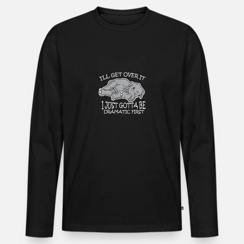 Dramatic Elefant Müde Bockig - Männer Premium Bio Langarmshirt - Schwarz