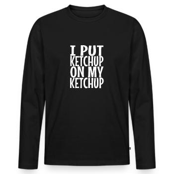 Ketchup tomato sauce - Men's Premium Organic Long Sleeve Shirt - black - Front - Nico (187cm)