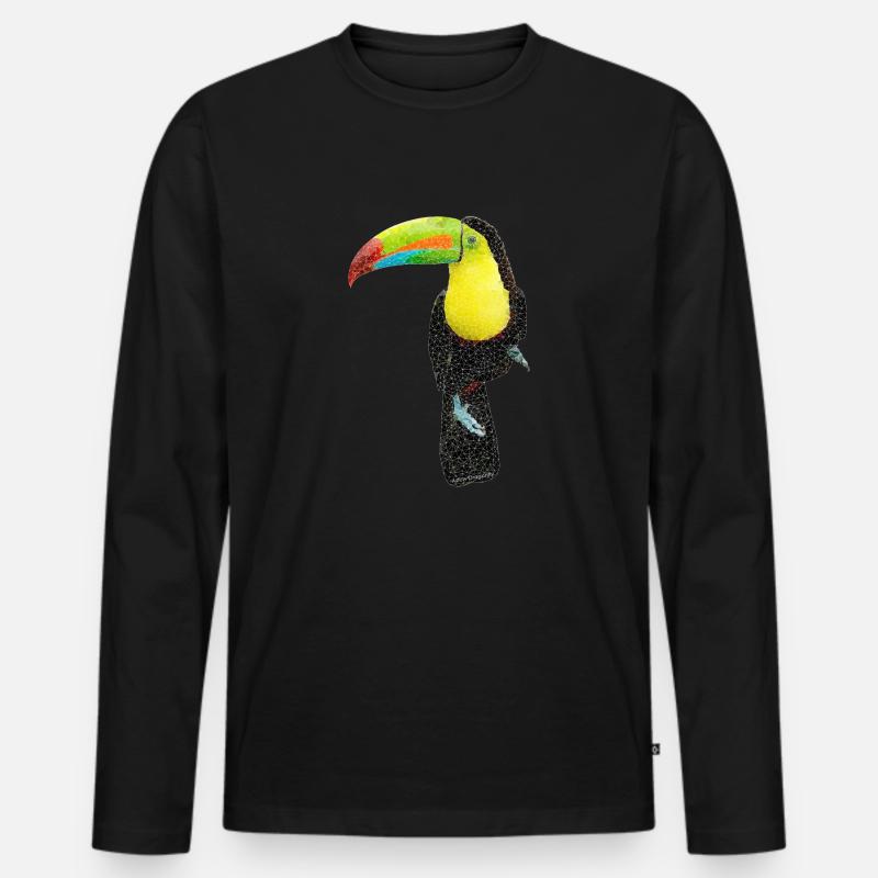 Vogel ~ der Tukan - Männer Premium Bio Langarmshirt - Schwarz