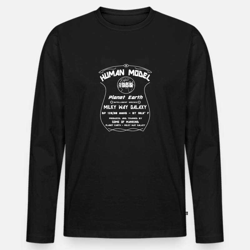 1960 - Männer Premium Bio Langarmshirt - Schwarz