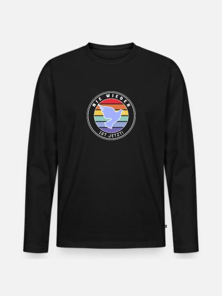 Nie wieder ist jetzt! - Männer Premium Bio Langarmshirt - Schwarz