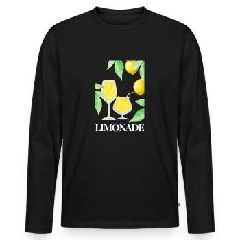 Zitrone Früchte Limonade - Männer Premium Bio Langarmshirt - Schwarz - Vorne - Nico (187cm)