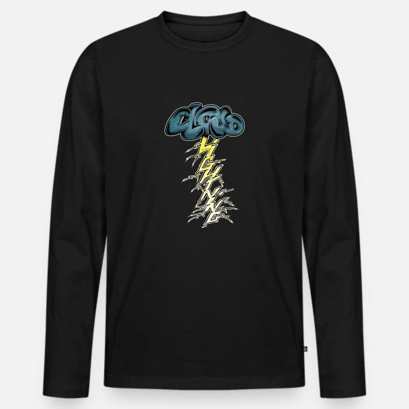 Sturmwetter - Männer Premium Bio Langarmshirt - Schwarz