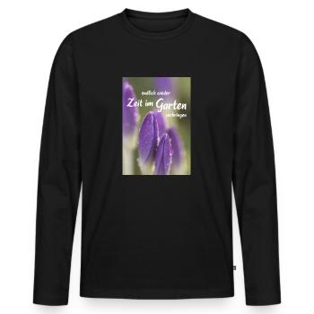 Zeit im Garten Gartensaison Gartenzeit Gärtnern - Männer Premium Bio Langarmshirt - Schwarz - Vorne - Nico (187cm)