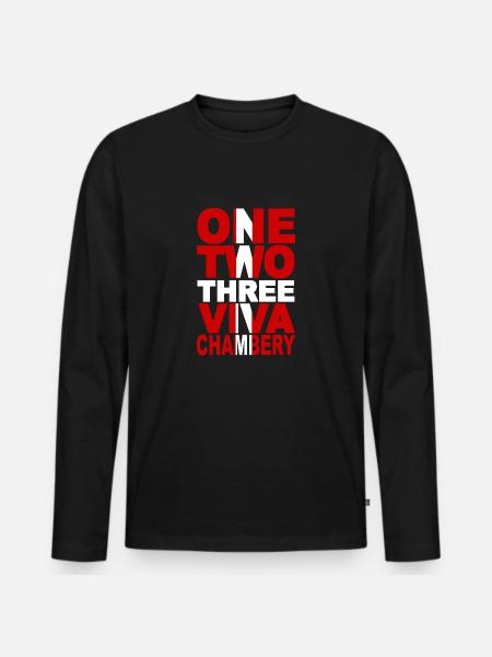 ONE TWO THREE VIVA CHAMBERY ! - T-shirt manches longues Premium bio Homme - noir
