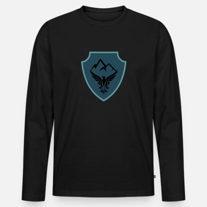 Wappen - Männer Premium Bio Langarmshirt - Schwarz