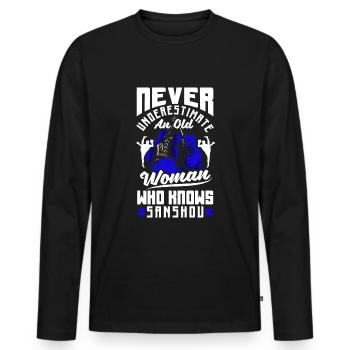 Chinese Martial Arts Chinese Boxing Sanshou Old - Men's Premium Organic Long Sleeve Shirt - black - Front - Nico (187cm)