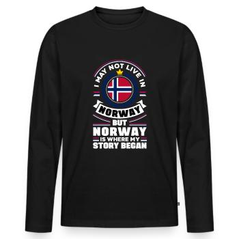 Norvège Norvège Norvège Drapeau Norvège Ressortissant - T-shirt manches longues Premium bio Homme - noir - Devant - Nico (187cm)