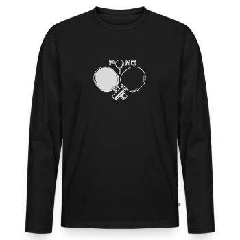 Ping Pong vintage - T-shirt manches longues Premium bio Homme - noir - Devant - Nico (187cm)